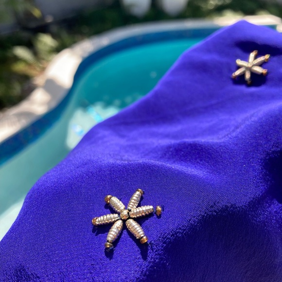 Couture Handmade Royal Silk Star Bikini & Cover Up - Picture 8 of 11